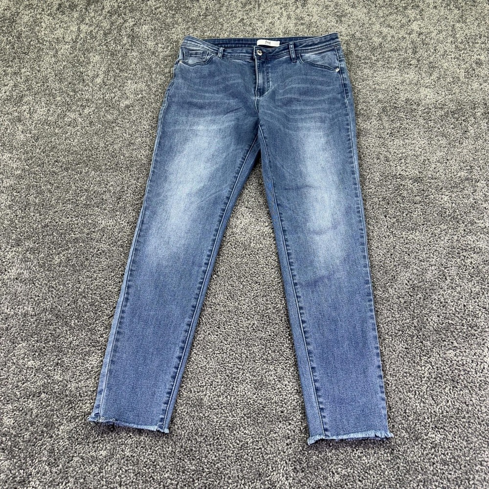Find. Jeans Womens 34x32 Blue Skinny Slim Fit Medium Wash Denim Stretch Casual